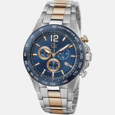 Audacious Chrono Men Quartz Blue Dial Chronograph Stainless Steel Watch Z07004G7MF