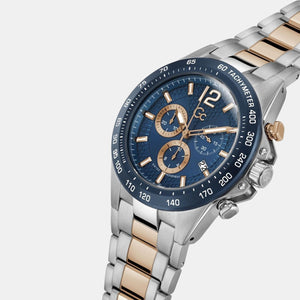 Audacious Chrono Men Quartz Blue Dial Chronograph Stainless Steel Watch Z07004G7MF