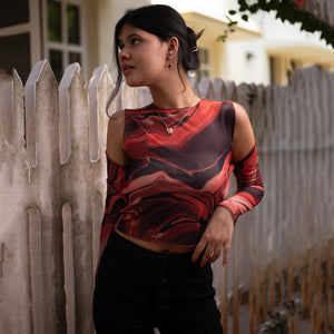 Mesh Top with Glove-Sleeve