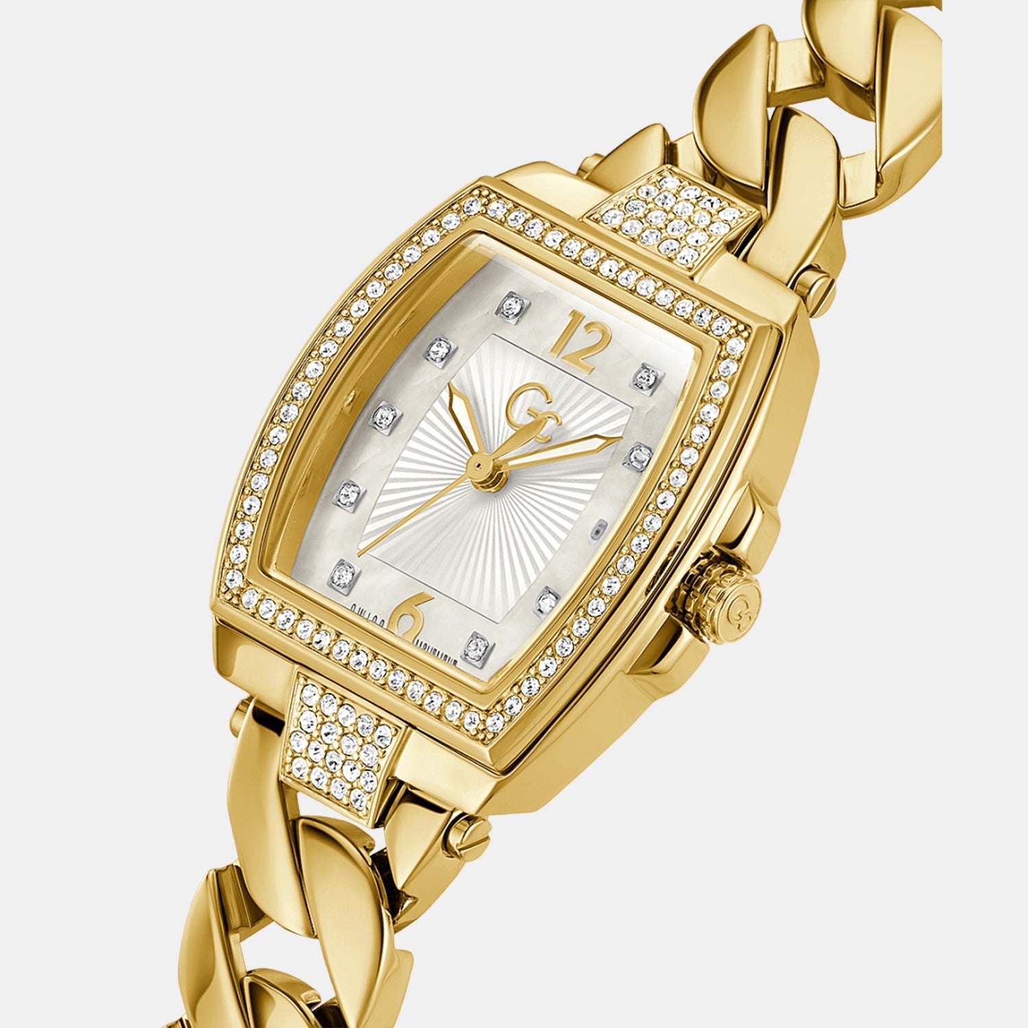 Couture Tonneau Chain Women Quartz Mother Of Pearl Dial Analog Stainless Steel Watch Z11003L1MF