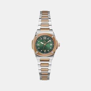 Coussin Shape Women Quartz Green Dial Analog Stainless Steel Watch Z12001L9MF