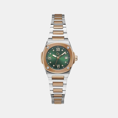 Coussin Shape Women Quartz Green Dial Analog Stainless Steel Watch Z12001L9MF