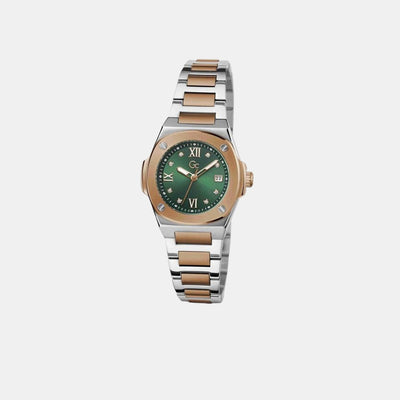 Coussin Shape Women Quartz Green Dial Analog Stainless Steel Watch Z12001L9MF