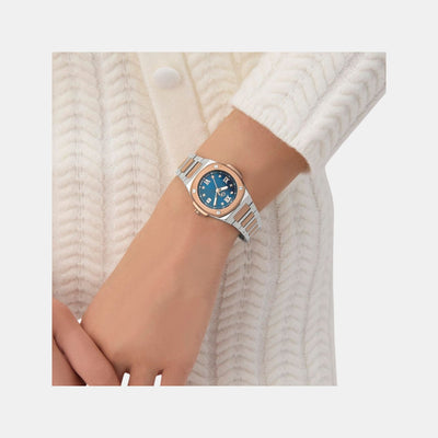 Gc Coussin Shape Mini Women Quartz Blue Dial Analog Stainless Steel Watch Z12011L7