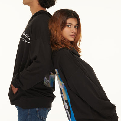Unisex Black Oversized Hoodie