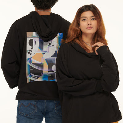 Unisex Black Oversized Hoodie