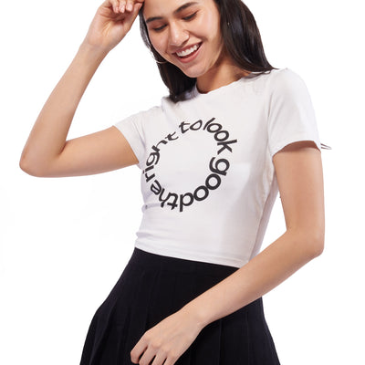 Right To Look Good Graphic Crop Tee