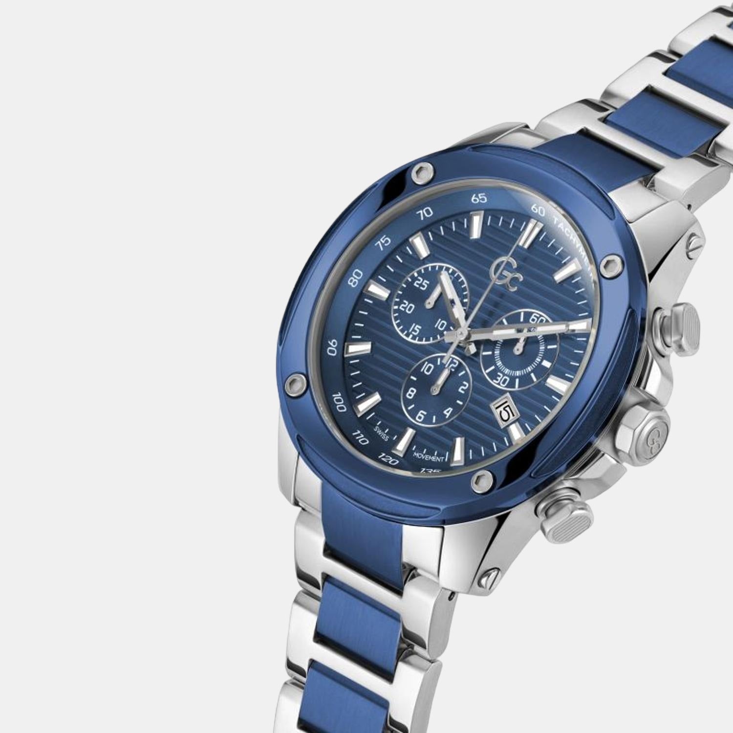 Brave Men Quartz Blue Dial Chronograph Stainless Steel Watch Z13002G7MF