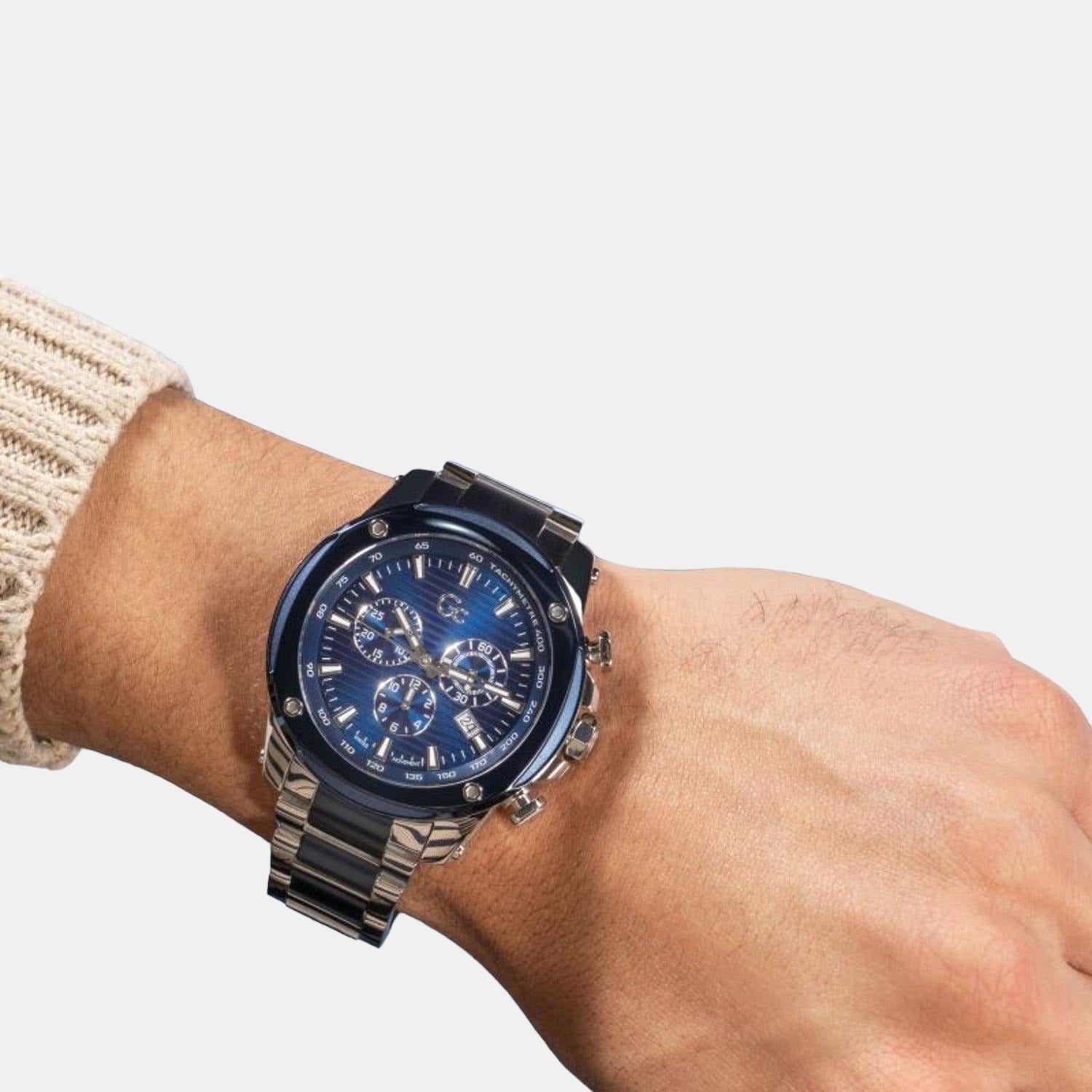 Brave Men Quartz Blue Dial Chronograph Stainless Steel Watch Z13002G7MF