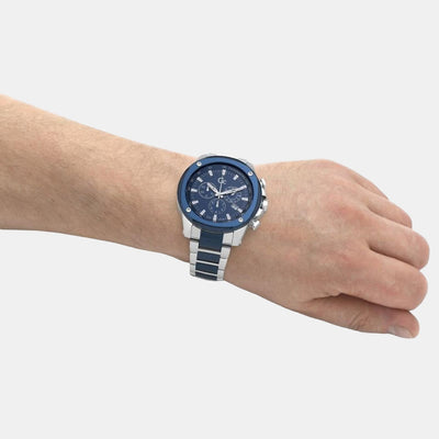 Brave Men Quartz Blue Dial Chronograph Stainless Steel Watch Z13002G7MF