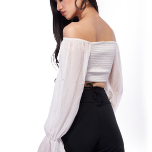 Satin Corset Top - White
