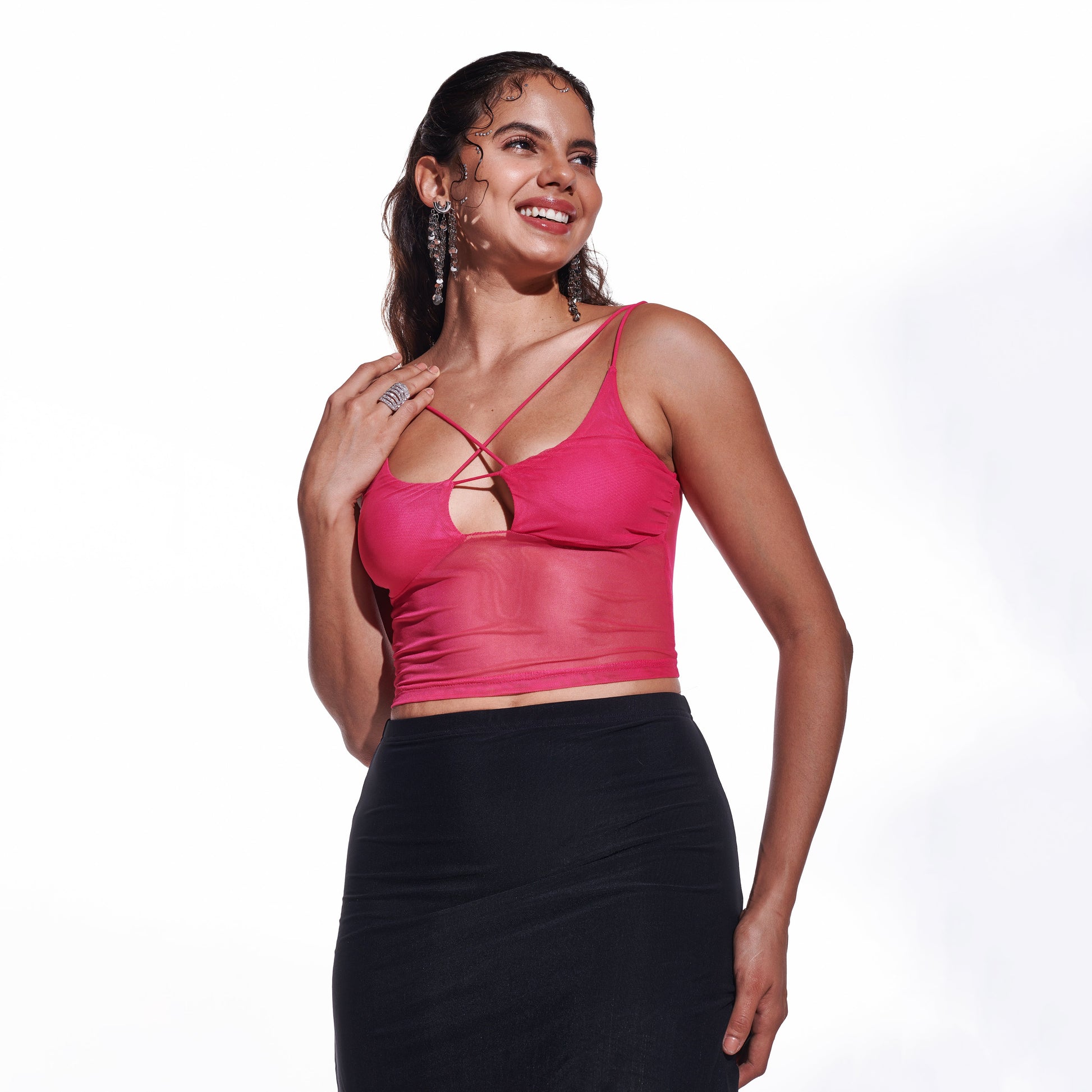 Printed Mesh Tank Top