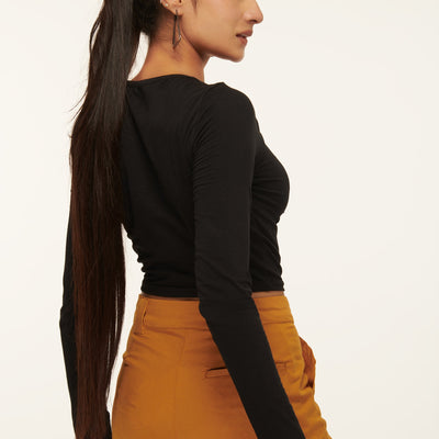 Ripped Cut-out Long Sleeve Top