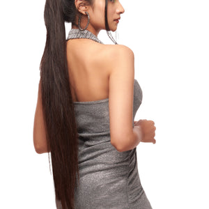 Bustier Halter Shimmer Mini Dress