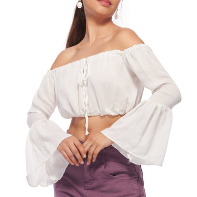 Bell sleeve Crinkle Top