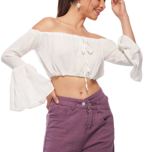 Bell sleeve Crinkle Top