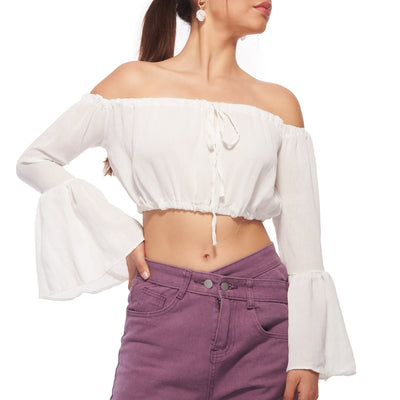 Bell sleeve Crinkle Top