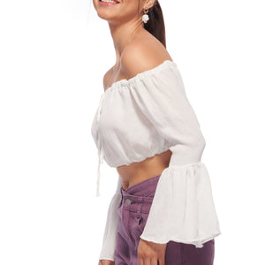 Bell sleeve Crinkle Top