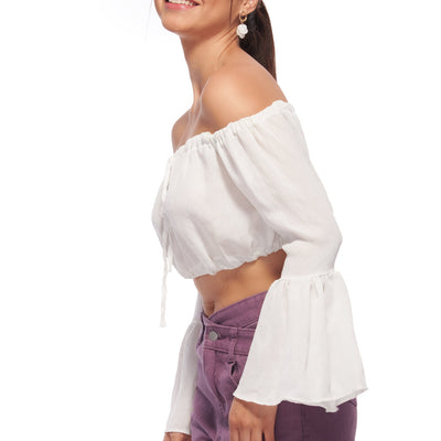 Bell sleeve Crinkle Top