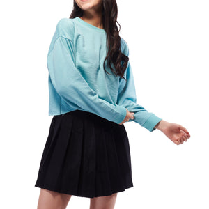 Pink Crop Casual Sweatshirt
