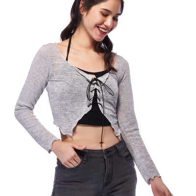 Shrug Top with Drawstring