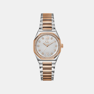Coussin Sleek Women Quartz Silver Dial Analog Stainless Steel Watch Z25001L1MF