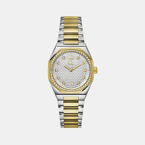 Coussin Sleek Lady Women Quartz White Dial Analog Stainless Steel Watch Z25002L1MF