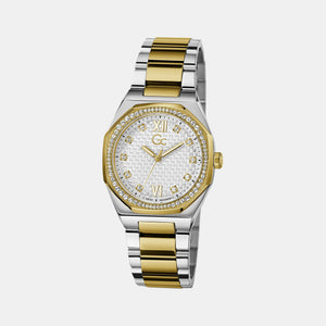 Coussin Sleek Lady Women Quartz White Dial Analog Stainless Steel Watch Z25002L1MF