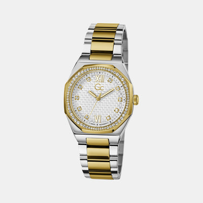 Coussin Sleek Lady Women Quartz White Dial Analog Stainless Steel Watch Z25002L1MF