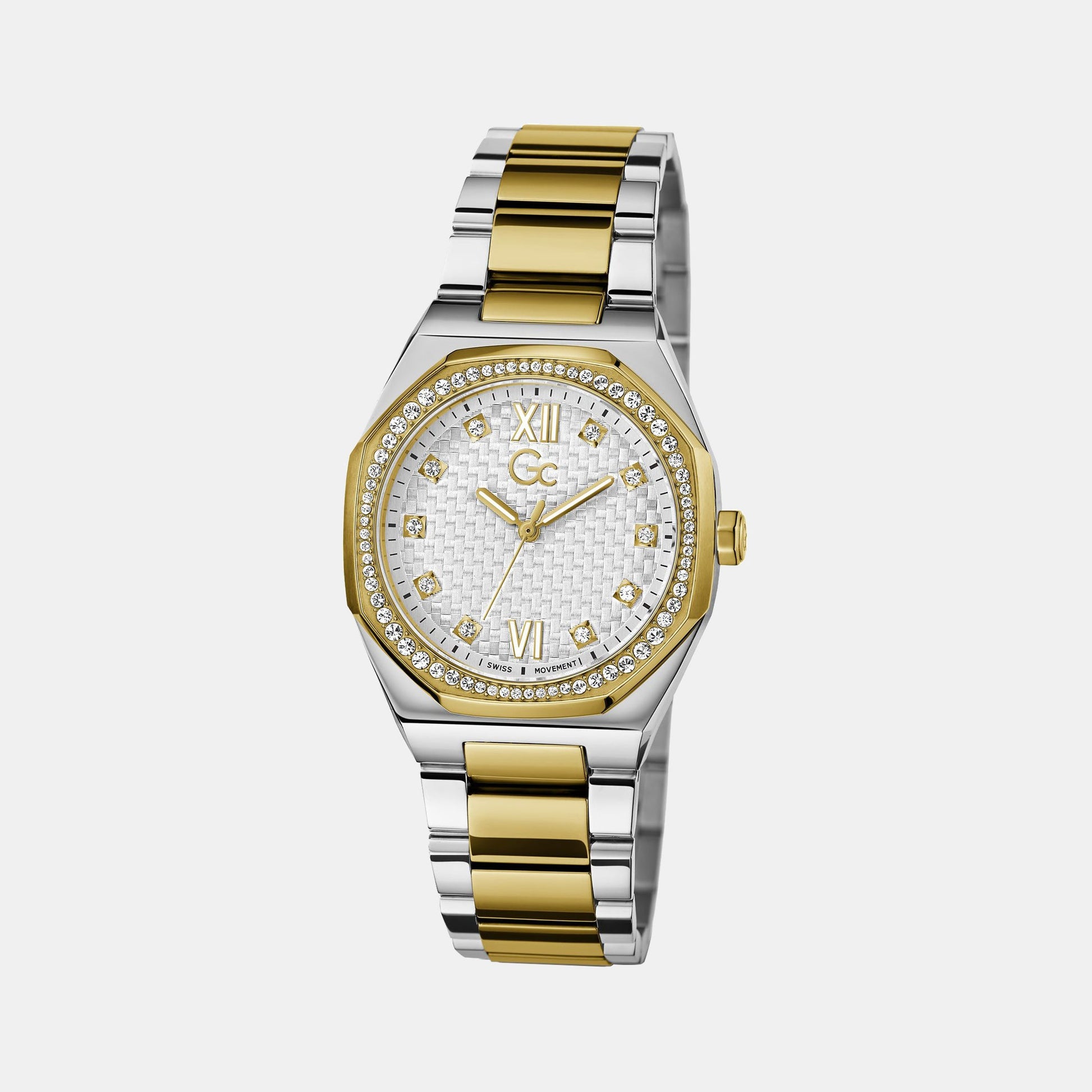 Coussin Sleek Lady Women Quartz White Dial Analog Stainless Steel Watch Z25002L1MF
