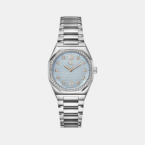 Coussin Sleek Women Quartz Blue Dial Analog Stainless Steel Watch Z25003L7MF