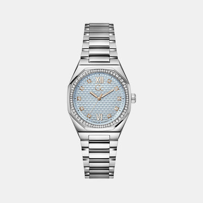 Coussin Sleek Women Quartz Blue Dial Analog Stainless Steel Watch Z25003L7MF