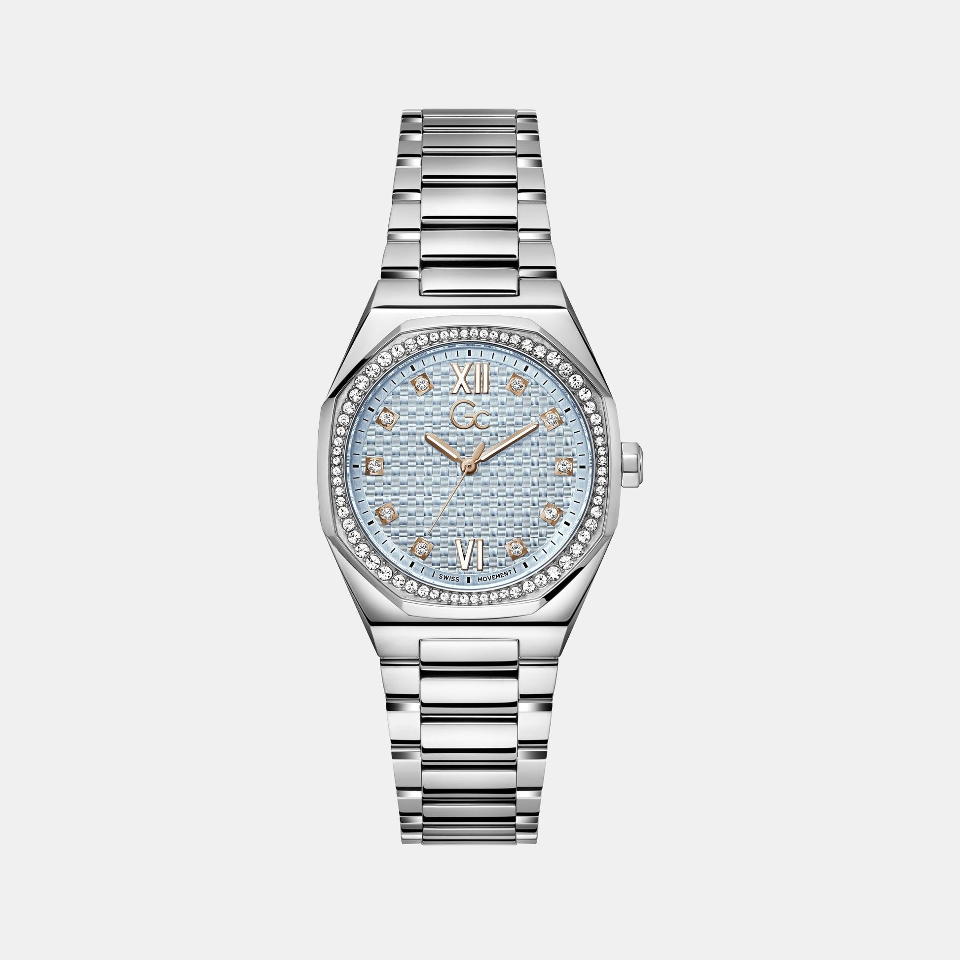 Coussin Sleek Women Quartz Blue Dial Analog Stainless Steel Watch Z25003L7MF
