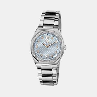 Coussin Sleek Women Quartz Blue Dial Analog Stainless Steel Watch Z25003L7MF