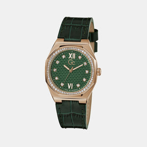 Coussin Sleek Women Quartz Green Dial Analog Leather Watch Z25004L9MF
