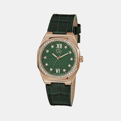 Coussin Sleek Women Quartz Green Dial Analog Leather Watch Z25004L9MF