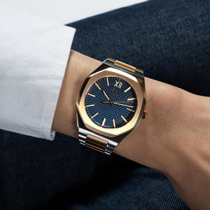 Coussin Sleek Men Quartz Blue Dial Analog Stainless Steel Watch Z26001G7MF