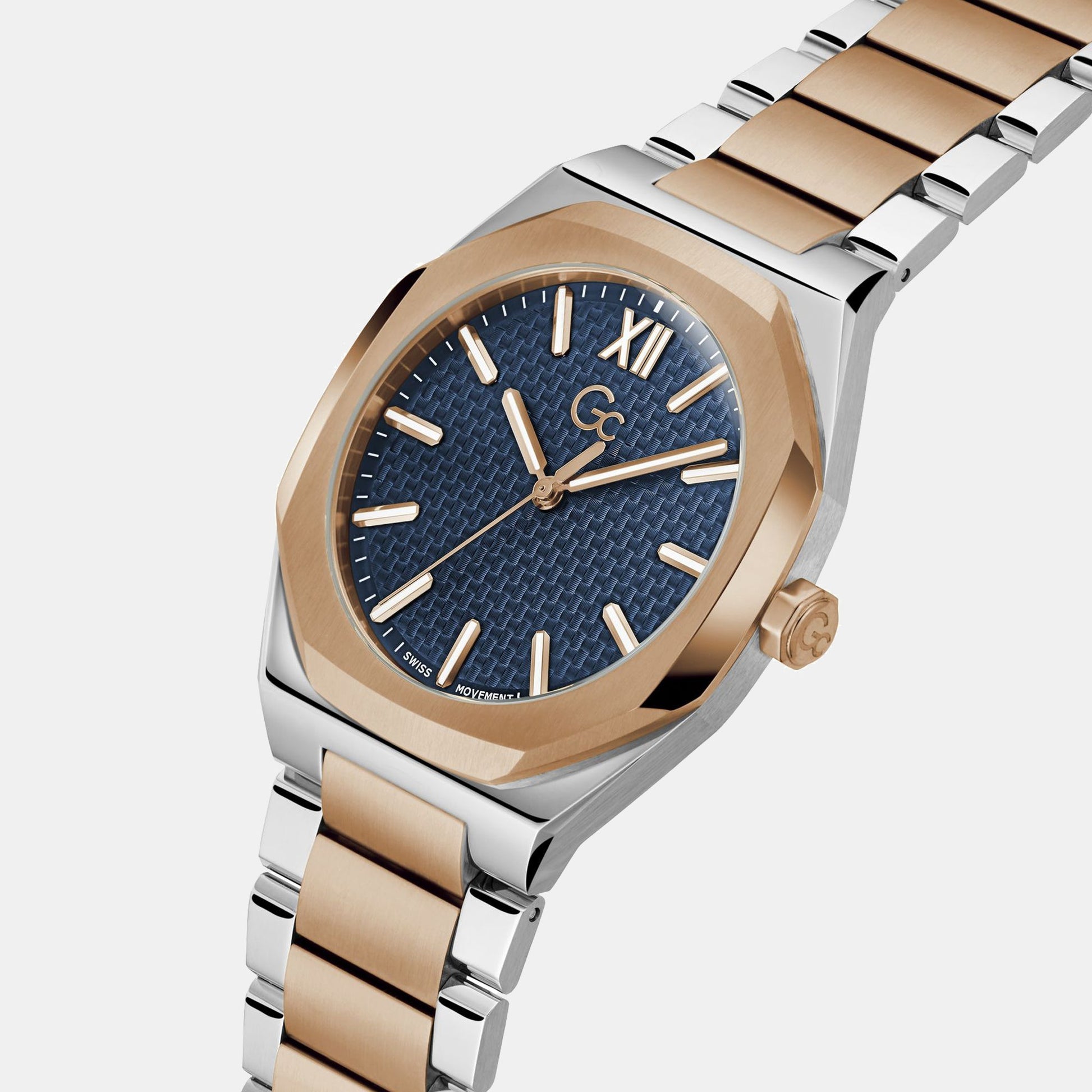 Coussin Sleek Men Quartz Blue Dial Analog Stainless Steel Watch Z26001G7MF