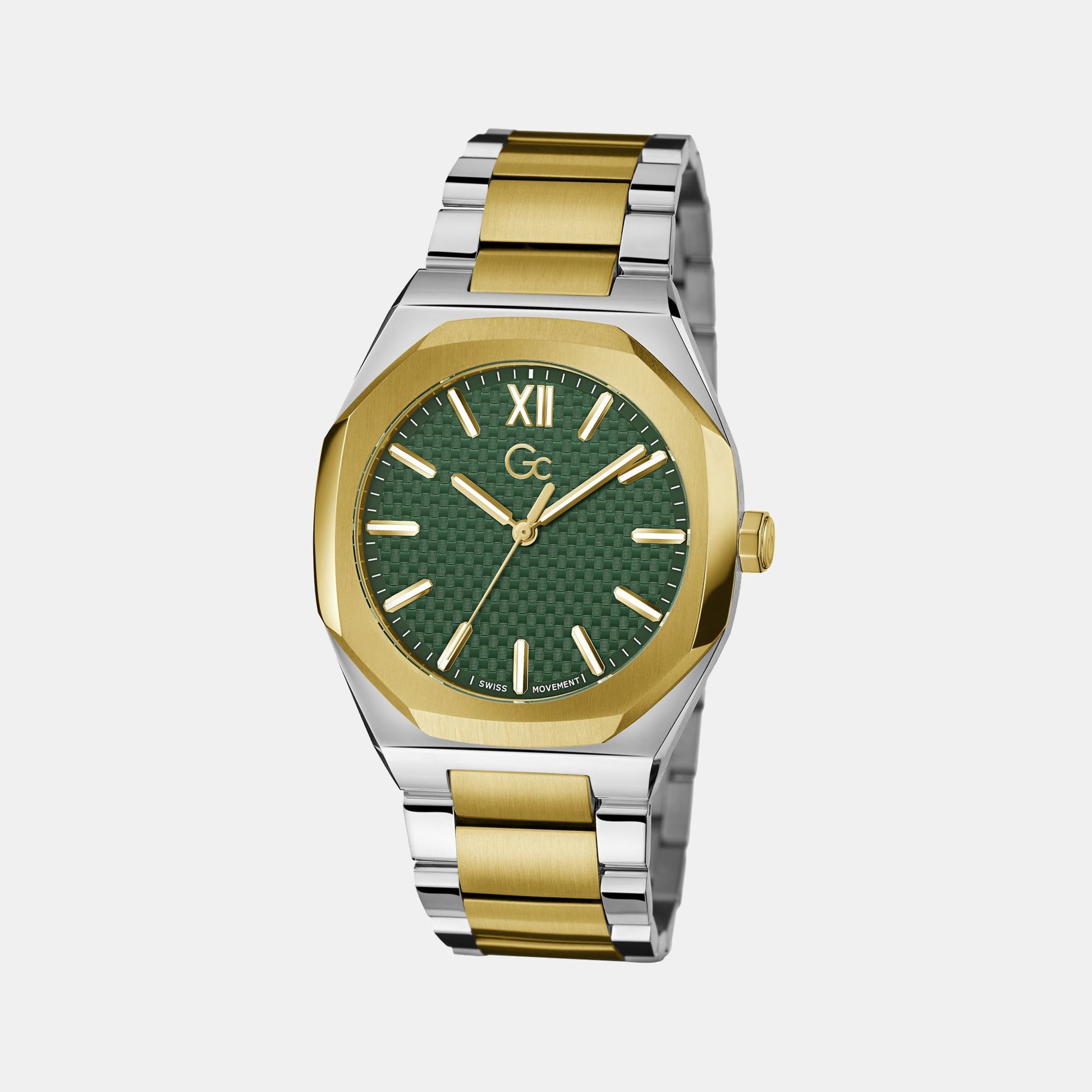Coussin Sleek Men Quartz Green Dial Analog Stainless Steel Watch Z26002G9MF