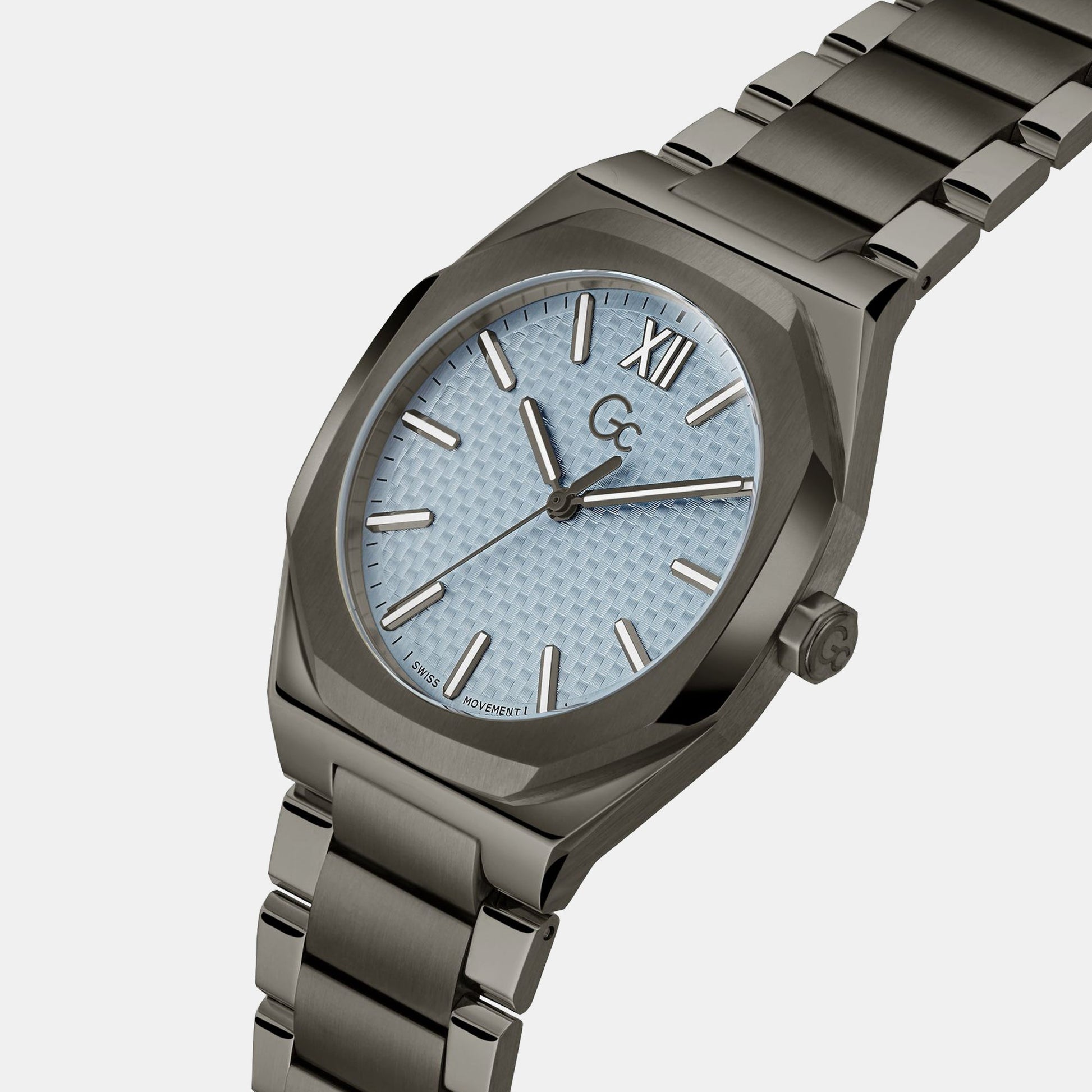 Coussin Sleek Men Quartz Blue Dial Analog Stainless Steel Watch Z26003G7MF