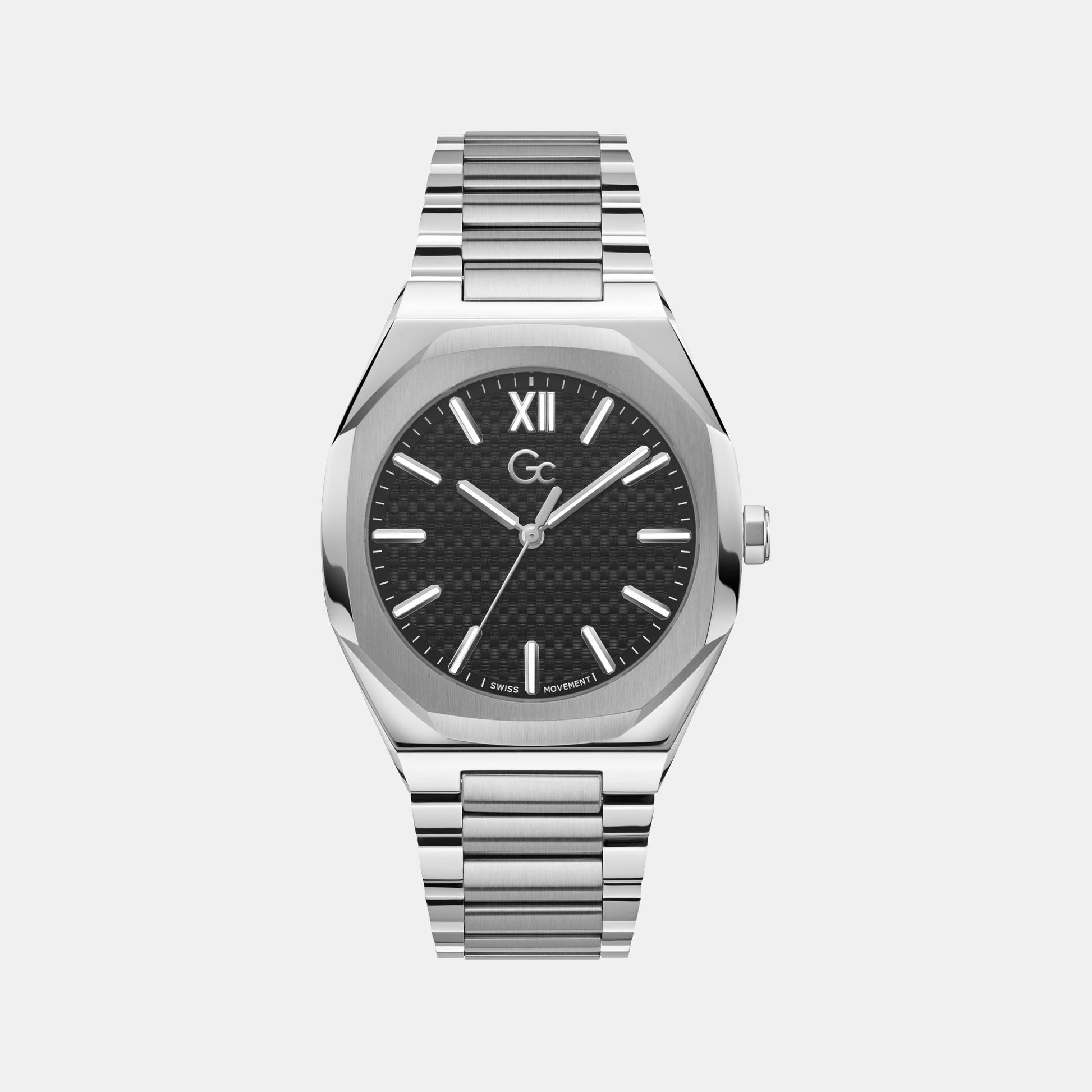 Coussin Sleek Men Quartz Black Dial Analog Stainless Steel Watch Z26004G2MF