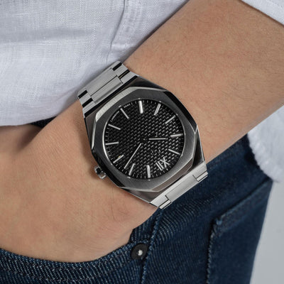 Coussin Sleek Men Quartz Black Dial Analog Stainless Steel Watch Z26004G2MF