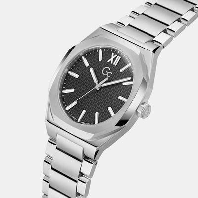 Coussin Sleek Men Quartz Black Dial Analog Stainless Steel Watch Z26004G2MF