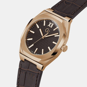 Coussin Sleek Men Quartz Brown Dial Analog Leather Watch Z26005G4MF
