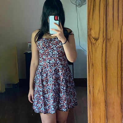 Floral Summer Dress for Women in Brown