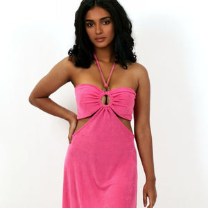 O-Ring Side Cutout off Shoulder Dress