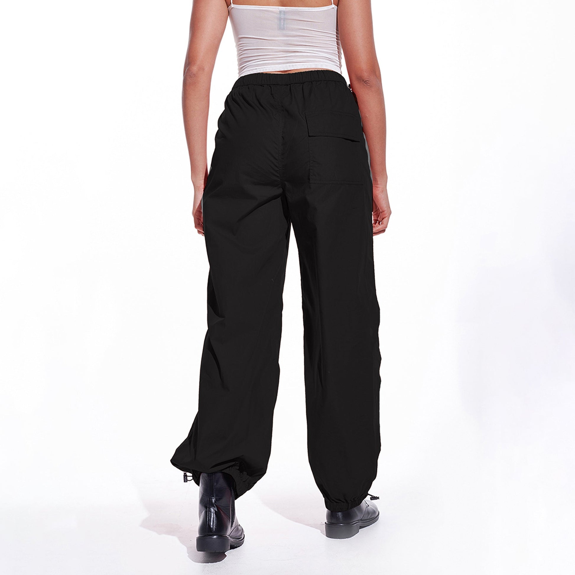 Black Oversized Parachute Pants