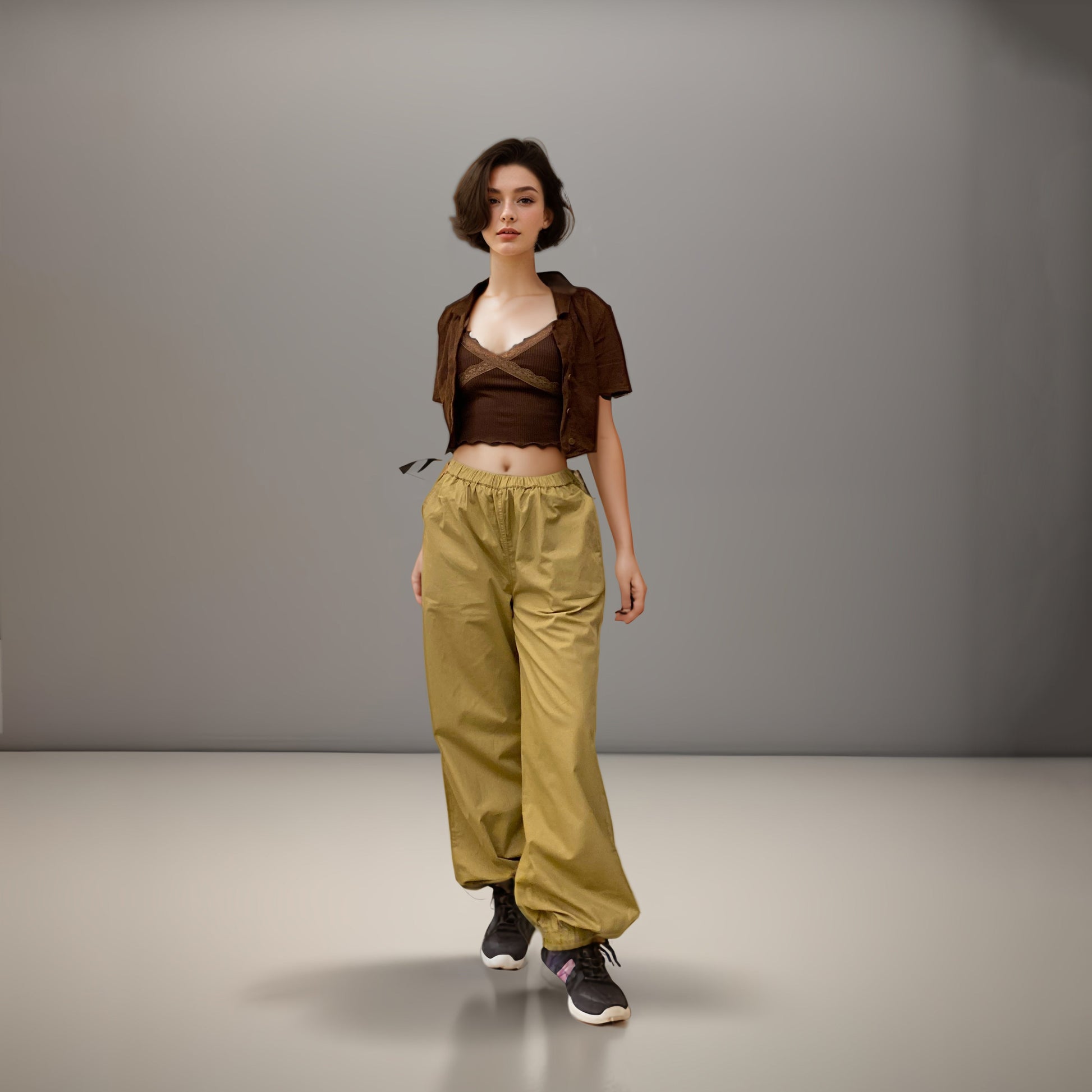 Khaki Parachute Pants