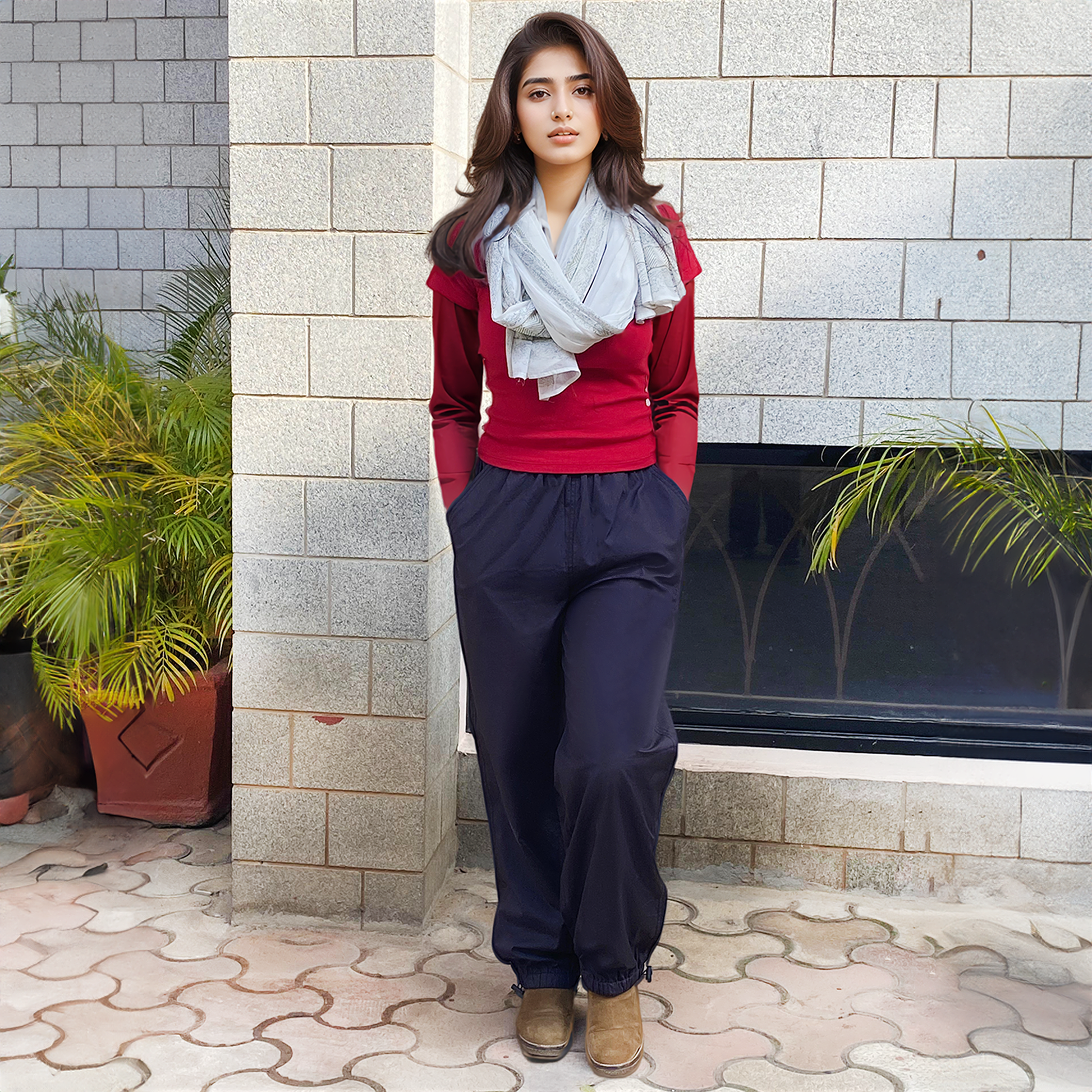 Parachute Pants Combo-Brown & Gunmetal