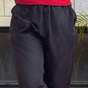 Parachute pant Combo-Gunmetal & White